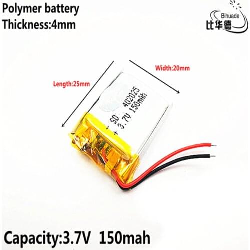 3.7V 402025 150mAh Polymer Li-ion Battery For Ployer P319 aigo E5808 MP3 Sony Ericsson MW1 Wireless Bluetooth