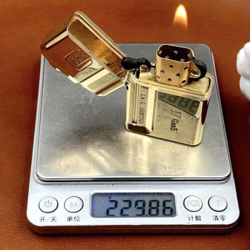 G17CNC hand-crafted brass pure copper lighter, Vintage Classic kerosene EDC thick armor heavy Machine Smoking Collection Gift