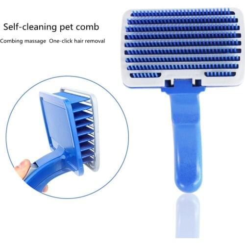 Self Cleaning Pet Dog Comb Hair Remover Pet Hair Shedding Comb Pet Dog Cat Brush Dog Grooming Slicker Brush Tool Pet Supplies