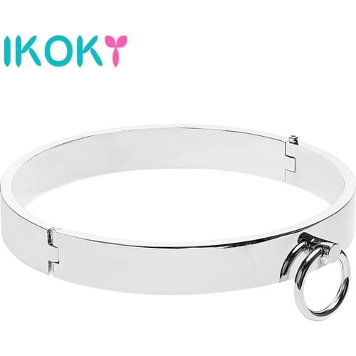 IKOKY Sex Neck Collar SM Bondage Sex Toys for Couples Stainless Steel Slave Restraints for Men Roleplay Erotic Toys Adult Games
