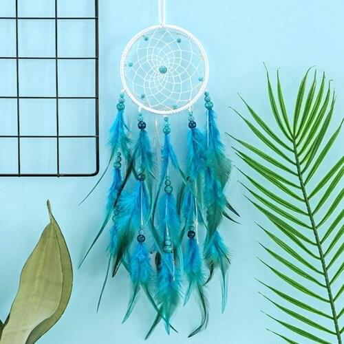 Blue LED Light Dream Catcher For Kids Room Decor Decorative Wall Hanging Dreamcatcher Nordic Style Wind Chimes