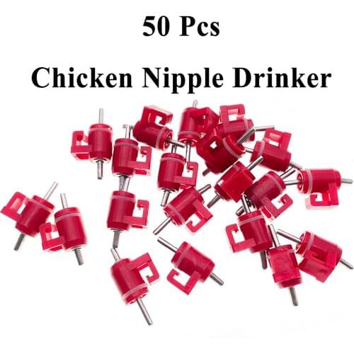50PCS Poultry Nipple Drinker Ball Type Chicken Cage Spare Part Waterer Drinking Fountain Automatic Farming Tools Supplies