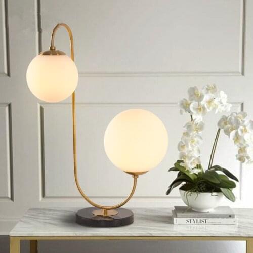 Glass Gold Table Lamp Creative Office Table Lamp Nordic Modern Minimalist Post-modern table lamp Home Bedroom Study Room