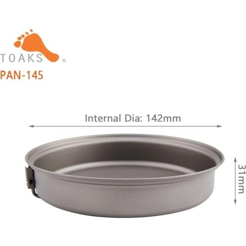 TOAKS TITANIUM FRYING PAN Outdoor Camping Picnic Lightweight Equipment Gear PAN-115 PAN-130 PAN-145