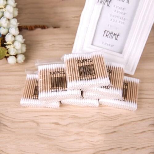 Wooden Handle Cotton Swab Makeup Applicator Medical Ear Jewelry Clean Beauty Makeup