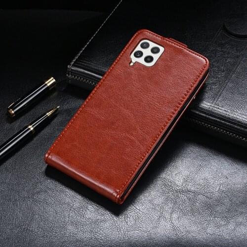 UP Down Case For Samsung Galaxy A22 4G Phone Bag Holster Vertical Flip PU Leather Cover For Samsung A22 4G SM-A225F Premium Case