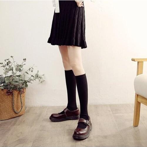 Vintage Sweet Lolita Shoes Low Heel Round Head LOLITA JK Uniform Shoes College Girl Student PU Leather Shoes