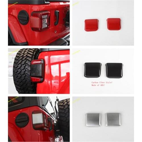 Lapetus ABS Rear Tail Lights Lamp Decoration Cover Trim Fit For Jeep Wrangler JL 2018 2019 2020 Red / Matte / Auto Accessories