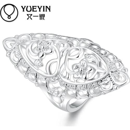 Newest Design silver plated ring for women Fashion wedding Jewelry minimalist geometrical design engagement ring