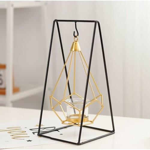 Gold Libra Creative Candlesticks Luxury Golden Metal Cup Candle Holders Figurines for Interior Home Decoration Housewarming Gift
