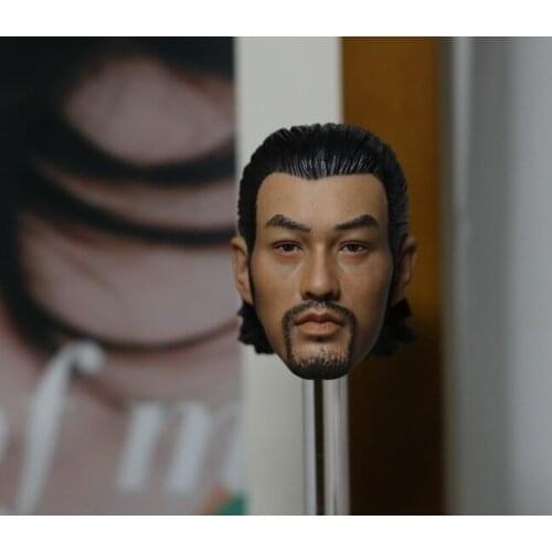 1/6 Scale Male Head Carved Kung Fu Danny Kwok Kwan Chan Rogue Scorpion Mix With Hat And Ax Model Toys For 12'' Figure Accessory