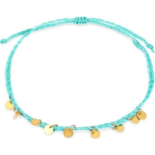 1pc Creative Bohemian Style Rope Anklet Fashion Braided Anklet String Ankle Bracelet For Hawaii Beach Party Jewelry Accessories