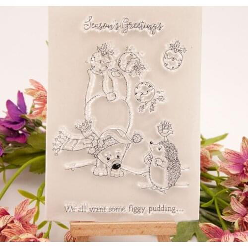 1pc Season Greetings Transparent Clear Silicone Stamp Seal Cutting DIY Scrapbook Rubber Coloring Embossing Diary Decor Reusable