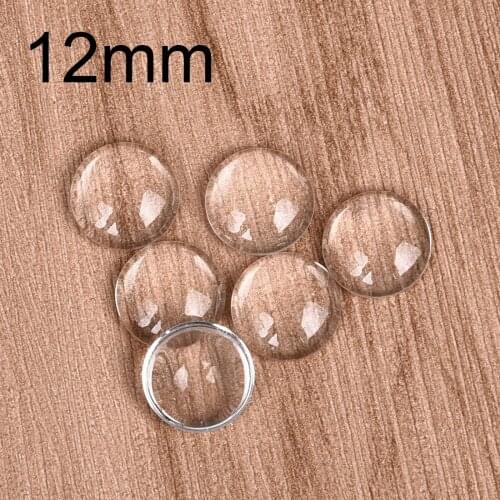 100 pcs/lot 12mm Round Cabochons Transparent Glass Clear Flat Back for DIY Pendant Findings Jewelry Making Handmade Accessories