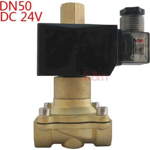 2W500-50NO 2 inch brass Electric Solenoid Valve Water Air N/O DC 24V 2" DN50 port size Normally Open Type