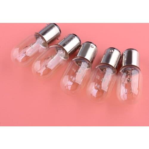 5Pcs Light Bulbs 220V 15W BA15D Fit For Singer Home Sewing Machine 99K 132Q 201 201 221 221K 222 247 301