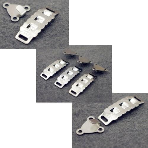 50pairs/lot metal brass hook and eye adjustable hook / eye for pants bra skirts silver nickle color free shipping HE-011