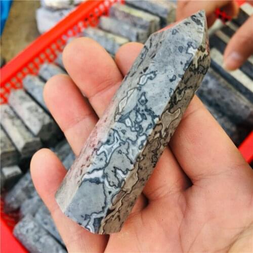 9cm Natural Picasso stone crystal crystal rod point healing 1pc