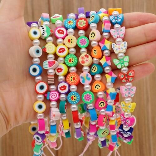 1pc Universal Mobile Phone Lanyard Smile Pearl Rainbow Color Girly Style Phone Chain Fixed Camera Car Key Decoration Lanyard