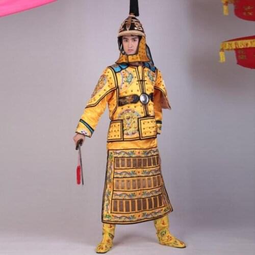 Qing Dynasty Emperors Armour Costume Going Out for War Marching Costume Embroidered Dragon Male Costume Hanfu