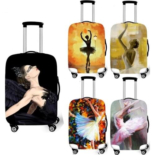 Elegent Ballet Swan Lake Print Luggage Cover Elastic Trolley Case Protective Cover Anti-dust Suitcase Covers Travel Accessories