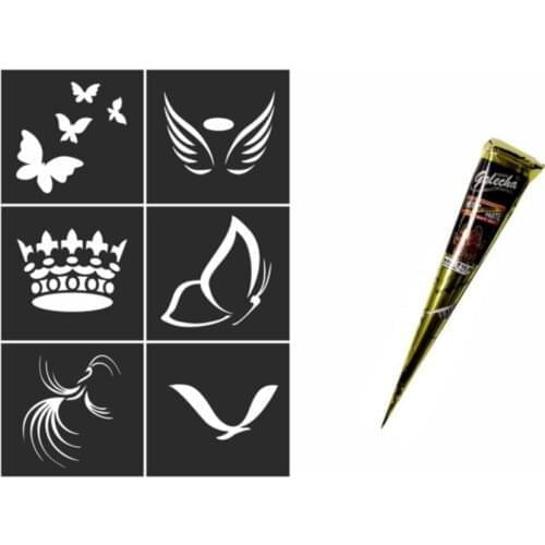 Henna Mould, temporary Tattoo Template + black Golecha Indian henna хна для мехенди henna bride veil welon