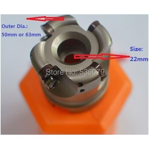 EMR5R-63-22-4T face mill cutter, 4pcs inserts RPMW1003 are fitted on the cutter before shipment