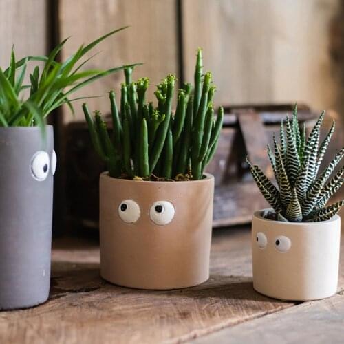 Novelty Modern Plant Pot Balcony Drainage Funny Cute Small Plant Pot Flower Garden Accessories Maceteros Decoration BH50HP