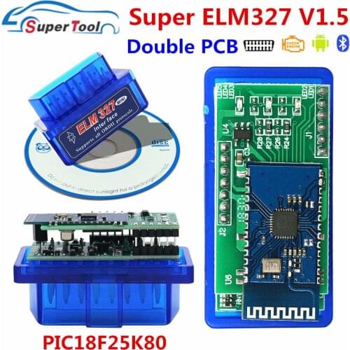 OBD2 ELM327 Bluetooth Car Diagnostic Tool ELM327 Bluetooth OBD 2 V1.5 ELM 327 PIC18F25K80 OBD II Diagnostic Code Scanner For Car