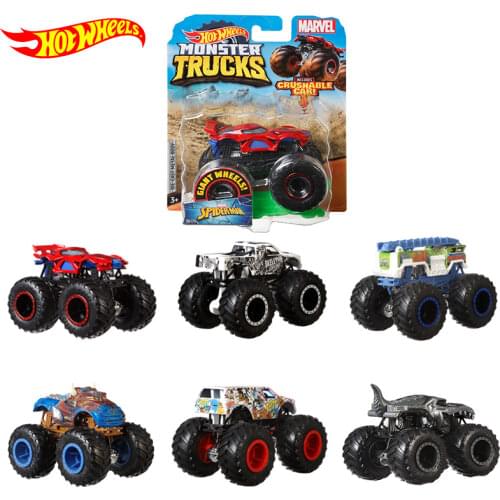 Original Hot Wheels Monster Trucks Model Car Diecast 1/64 Toys for Boys Big Foot Car Hot Gift New Arrival Carro Kids Toys FYJ44