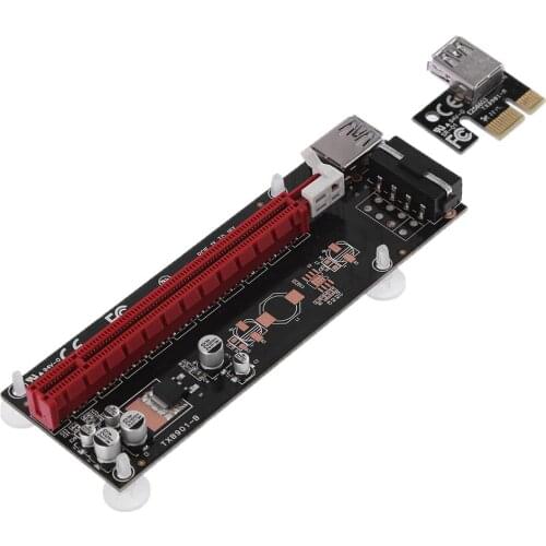 PCI-E Express 1x To 16x Extender Riser Card Adapter 4Pin USB 3.0 Extension Cable for BTC Miner Computer PC Accessories