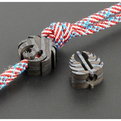 Flame Phoenix Titanium Alloy Knife Beads EDC Tool Leaves Paracord Bead Accessory