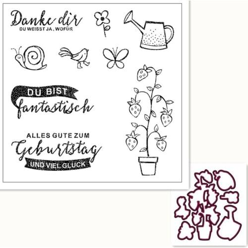 German Sprinkle Water Text Silicone Clear Rubber Stamp Sheet Cling Scrapbooking DIY Cute Pattern Photo Album Paper Decoration