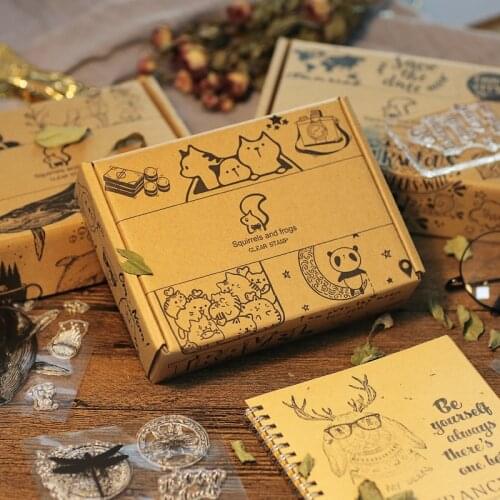 JIANWU Cute Cartoon Animals Clear Stamps Dolphin Dragonfly Elephant Transparent Silicone Seal DIY Scrapbooking Decorative Crafts