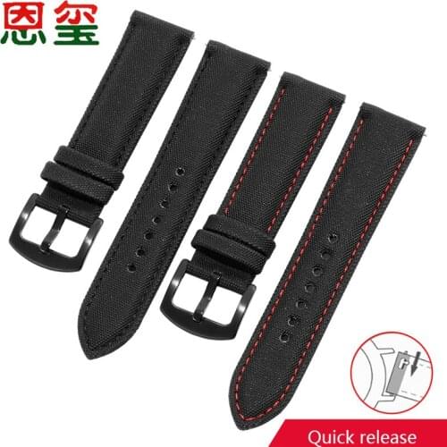Carbon Fiber Nylon Strap 20 22 23 24mm Bracelet Stainless Steel Buckle Suitable For Hamilton Tissost Watch Chain Quick Release