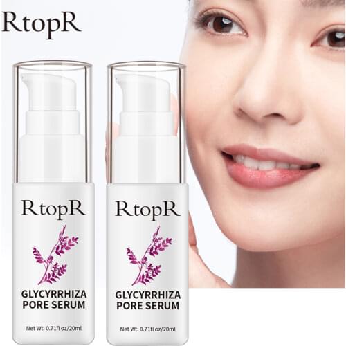 RtopR 2PCS Glycyrrhiza Repair Serum Shrink Face Pore Oil Control Anti Wrinkle Whitening Cream Effectively eliminate acne marks