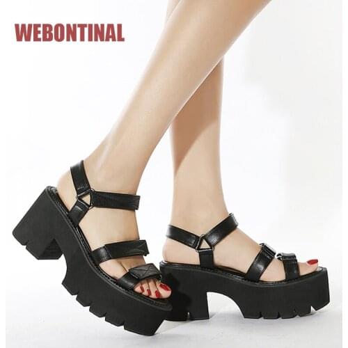 WEBONTINAL Shoes Women Sandals Casual Thick Soles Sandles Wedge Square Heels Summer Fashion Platform Female Sandalias Ladies