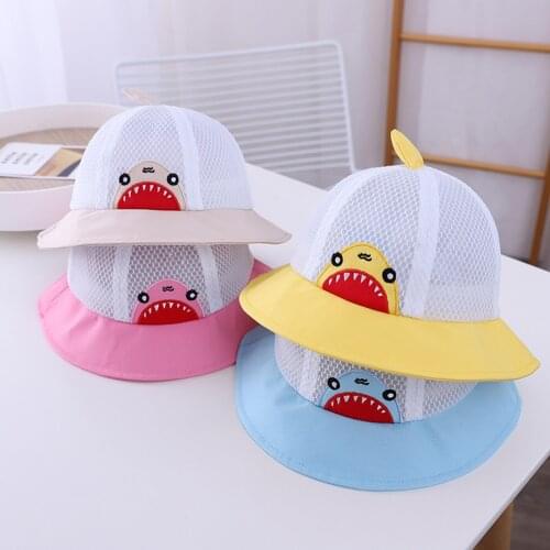 Cartoon Shark Sun Hat Children Kids Kawaii Summer Hats For Boy Girl Breathable Sun Protection Bucket Hat Children Cap Casquette