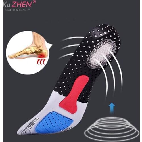 1pair Unisex Solid Silicone Gel Insoles Foot Care for Plantar Fasciitis Heel Spur Sport Shoe Pad Insoles Arch Orthopedic Insole