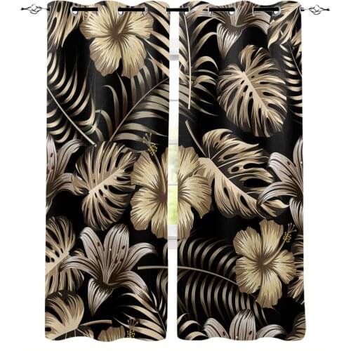 Tropical Plants Flowers Blackout Curtains For Kitchen Bedroom Kids Room Window Treatment Curtains for Living Room