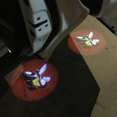 1/2Pcs Car LED Car Door Warning Light Welcome Light Projection Lamp Light Scat Pack Super Bee Logo For Dodge Charger Challenger