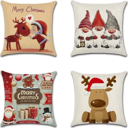1pcs Christmas Tree Deer Throw Pillow Cute Merry Christmas Cushion Cover Car Home Sofa Decorative Pillowcase for home