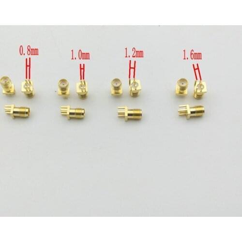 100Pcs Gold SMA female jack solder PCB clip 0.8mm 1.0mm 1.2mm 1.6mm ge mount RF connector