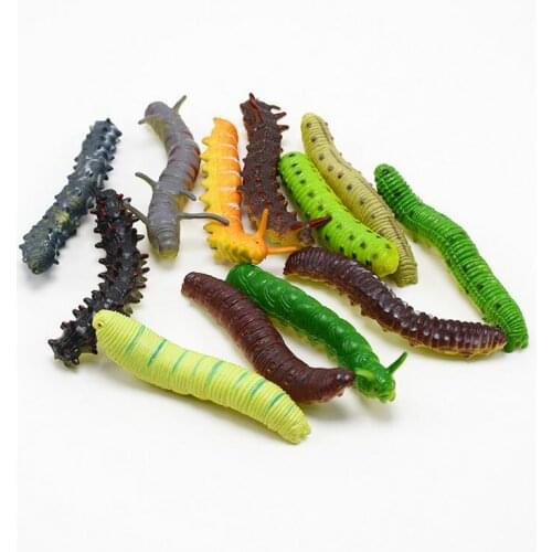12pcs Different Twisty Worm Realistic Fake Caterpillar Insect Educational Trick Toy Plastic