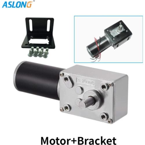 12V Dc Worm Gear Motor 24V Gear Electric Motor High Torque Bracket Tubular Motor Mount Reducer Rotating Table Door Self-Locking