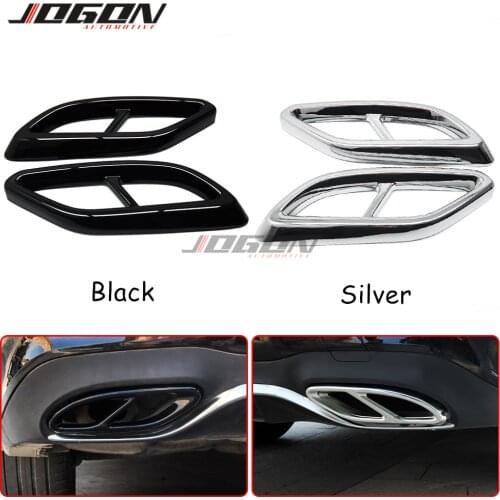 2pcs ABS For Mercedes Benz CLA Class C118 CLA180 CLA200 2020 2021 Car Rear Dual Exhaust End Pipe Stickers Cover Trim