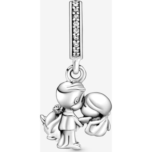 2020 New Fashion 925 Sterling Silver Beads Married Couple Dangle Charm fit Original Pandora Bracelets Women DIY Jewelry Gift