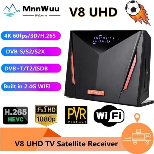 2020 NEW GTmedia V8 UHD TV Satellite Receiver Combo DVB S2 T2 Cable H.265 4K Ultra HD Built in WIFI Cline GT Media Freesat ccam