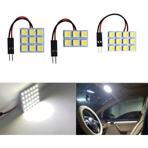 50pcs Festoon T10 6 9 12 15 18 24 36 48 LED 5050 SMD Car Auto Interior Reading Door Lights Panel Dome Lamp Bulb BA9S 3 Adapters