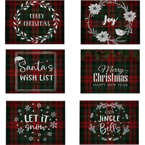 6Pcs 32x42cm Buffalo Check Plaid Cloth Christmas Dinner Napkins Oversized Cloth Napkins with Mitered Corners Ultra Soft